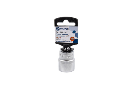 Головка торцевая  1/2" 24мм, Cr-V, КОБАЛЬТ